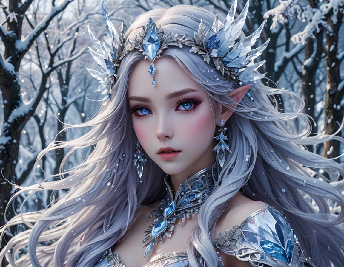 Stunning Ice Fae Controlling Snow with Magic