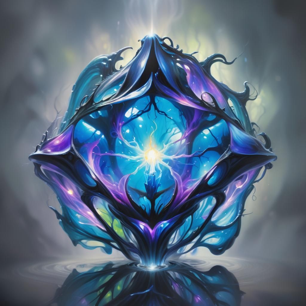 Glowing Bulb Bursts in Mystical Forest: Surreal Concept Art