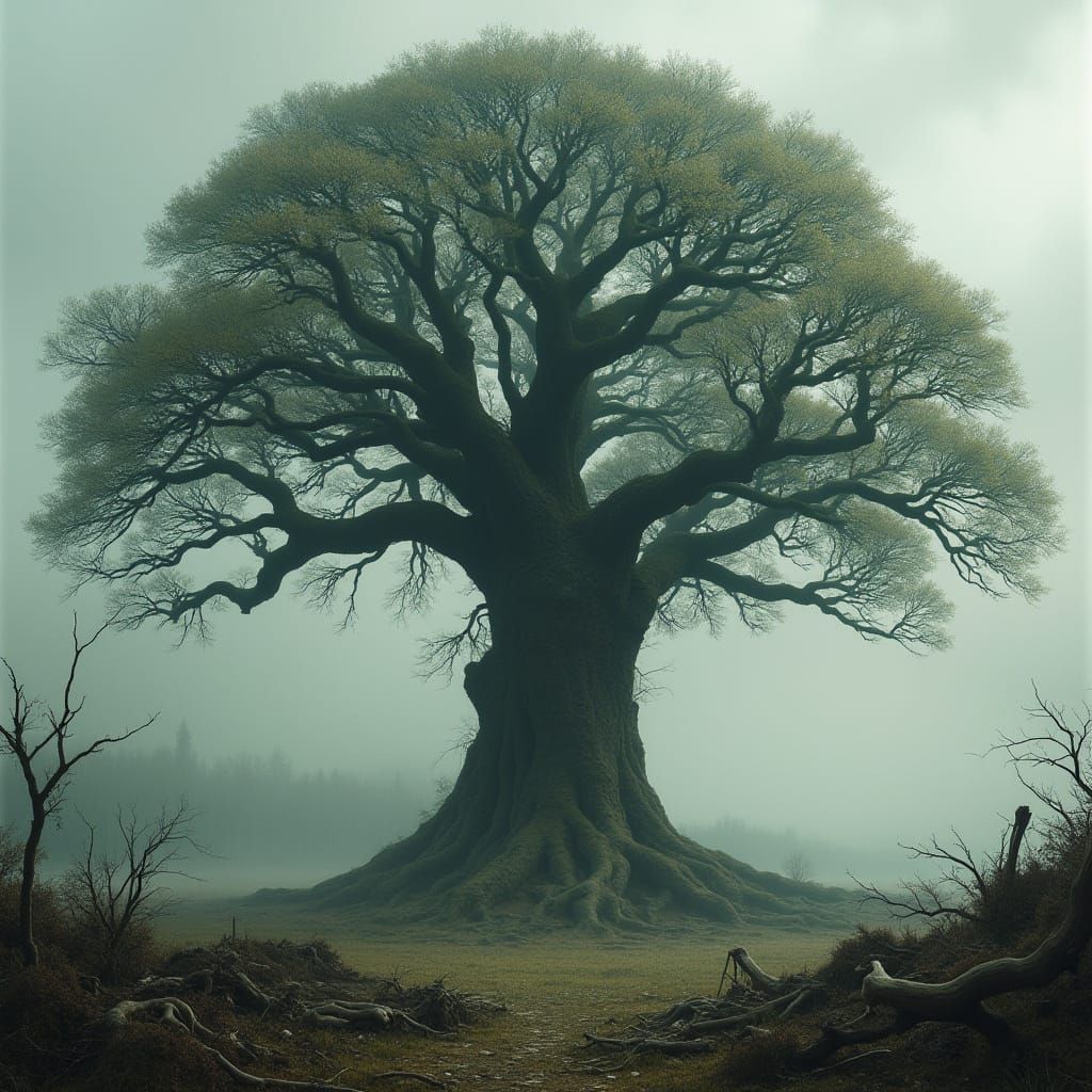Ancient Tree Towers over Forgotten Battlefield