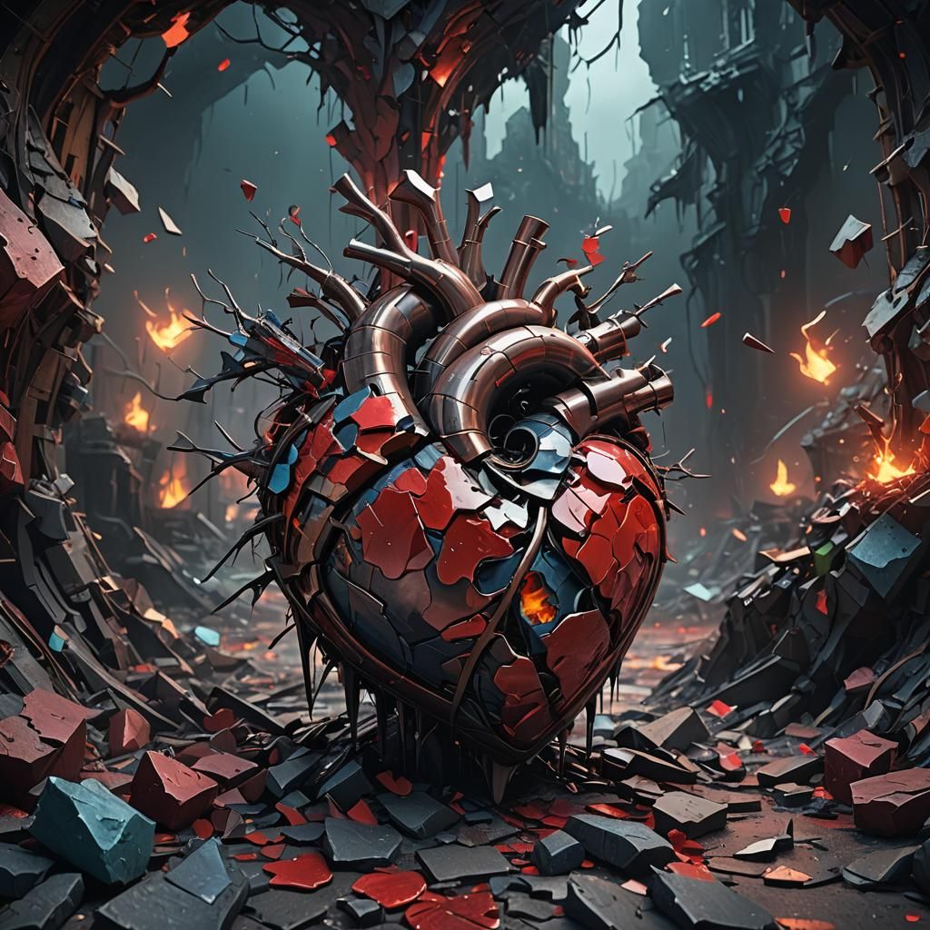 Abstract Broken Heart: Fantasy Concept Art
