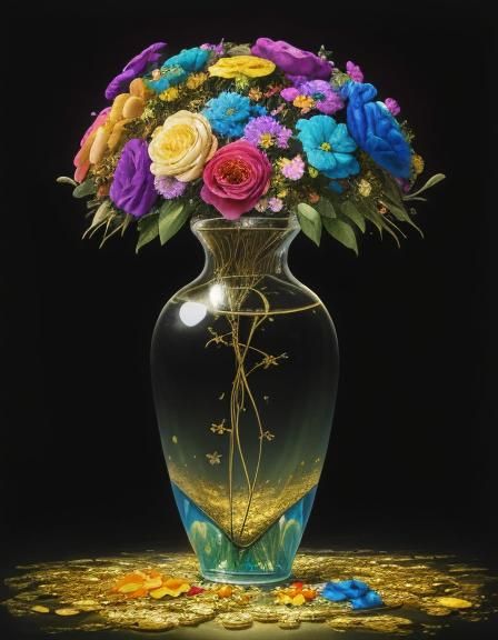 Surreal Flowers in Forest: Salvador Dali Style