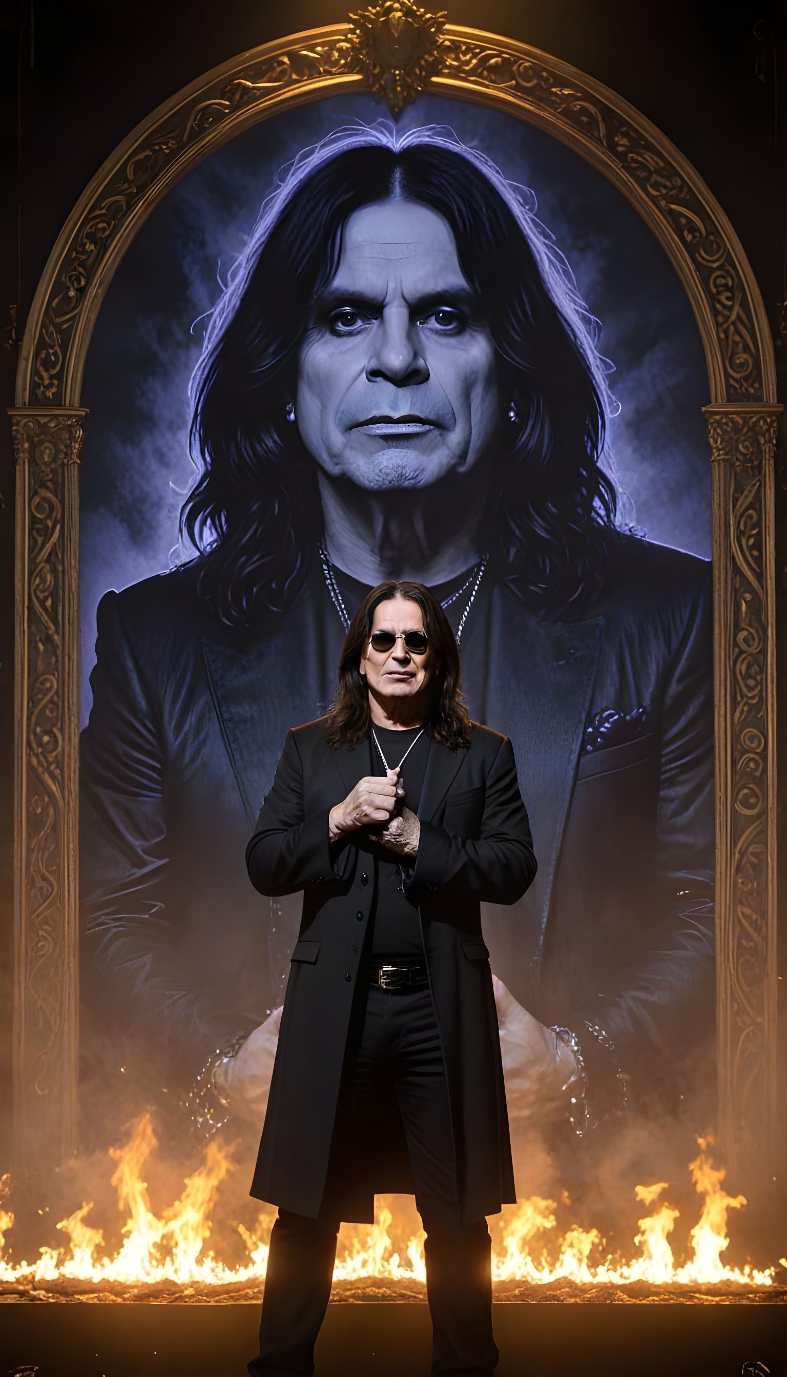 Heavy Metal Legend Tribute with Ethereal Outline