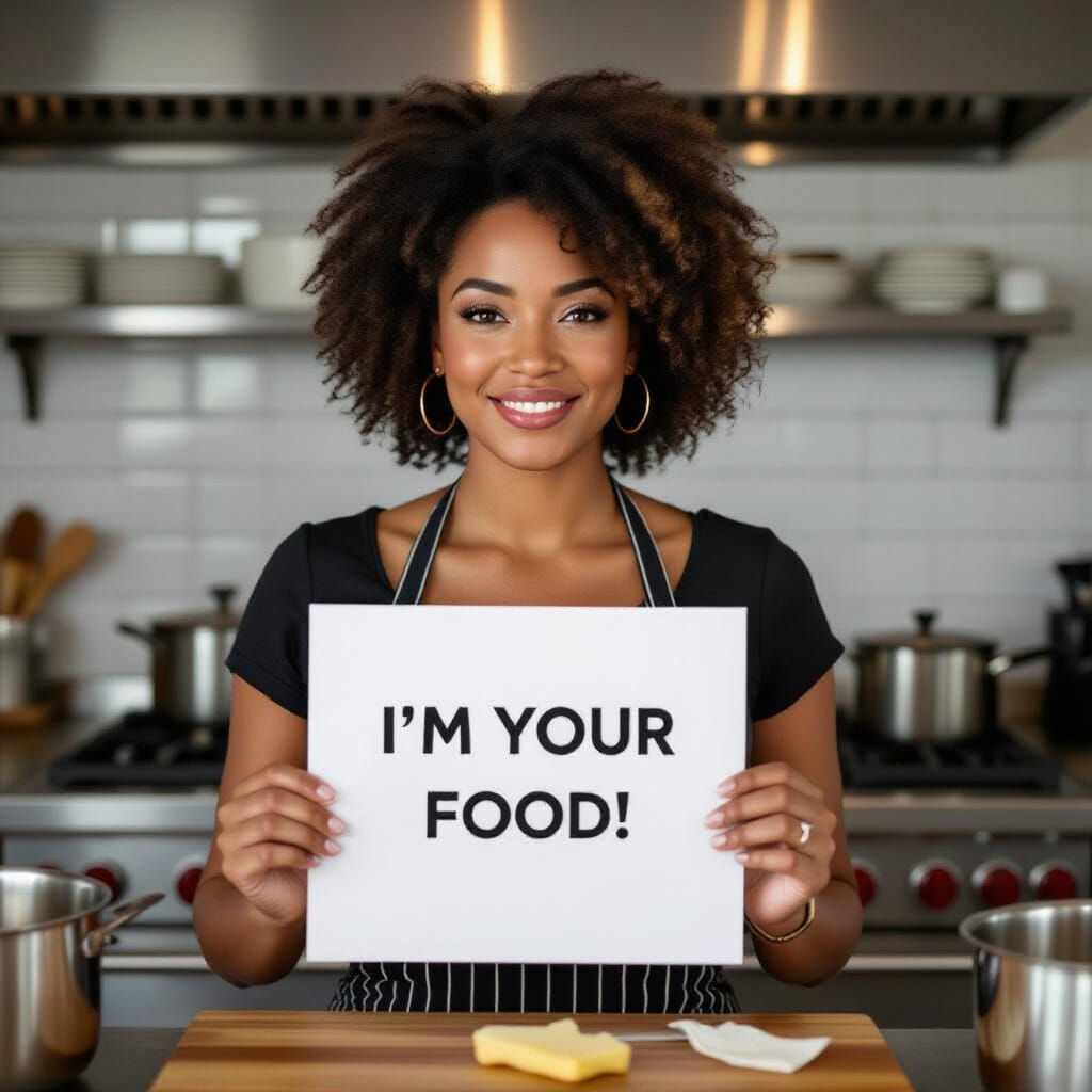 A Cook in the Kitchen With a Message