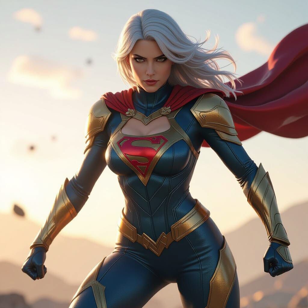 Riven as SuperWoman in Dynamic Heroic Pose