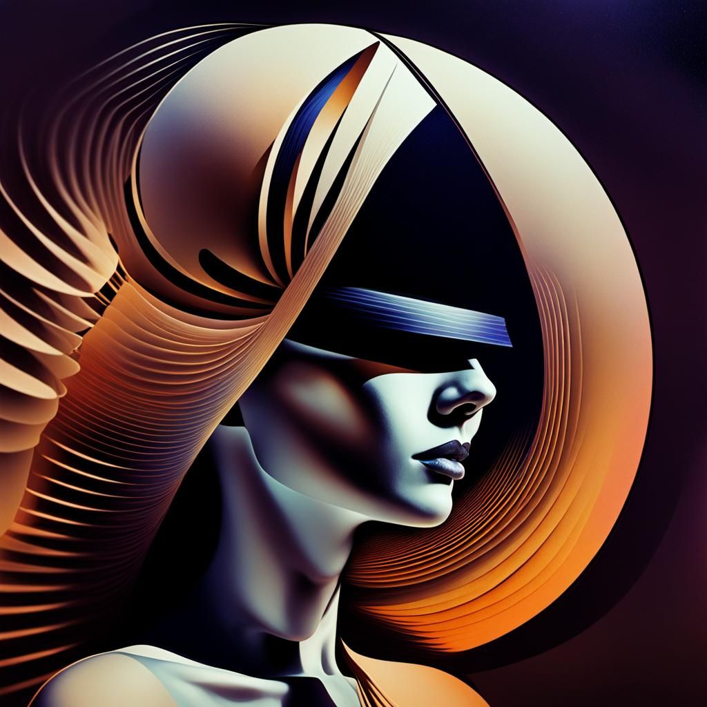 Surreal Woman Portrait in Dreamscape Digital Art