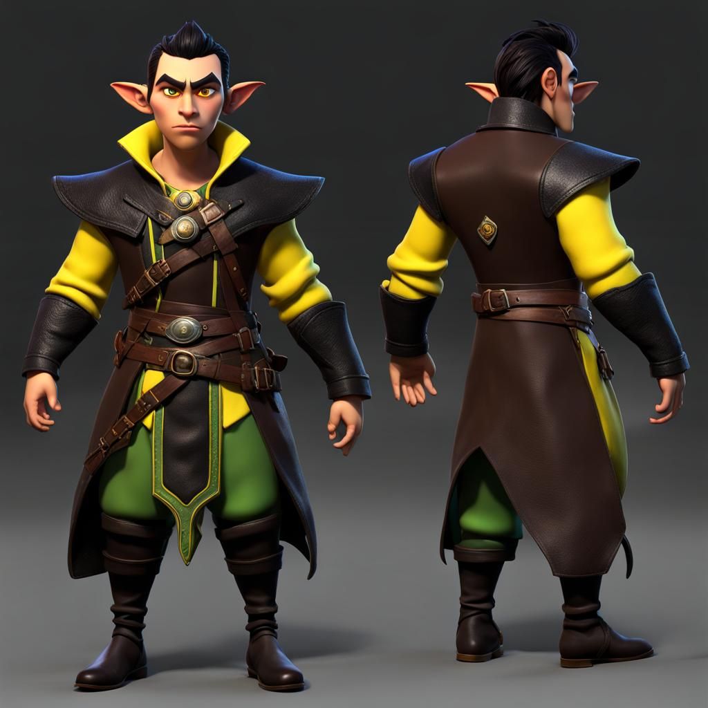 Pixar-Style Dwarf Ranger Concept Art