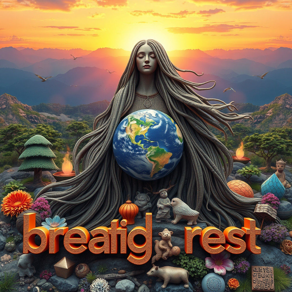 Mother Earth Gratitude in 3D Rendered Text