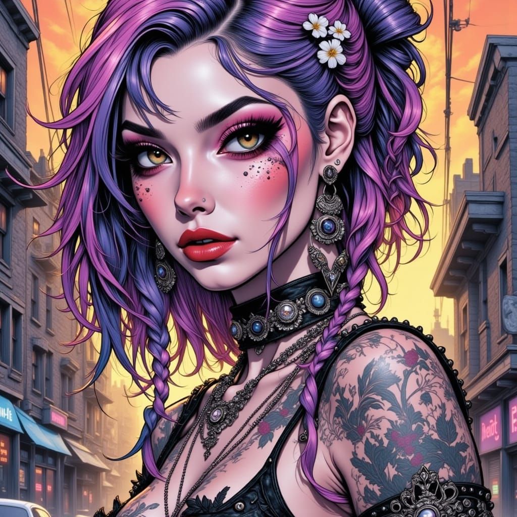 Dystopian Wasteland Scene in Doom Funk Style