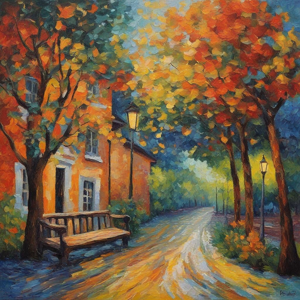 Colorful Sunday: Neo-Impressionist Expressionist Oil Paintin...