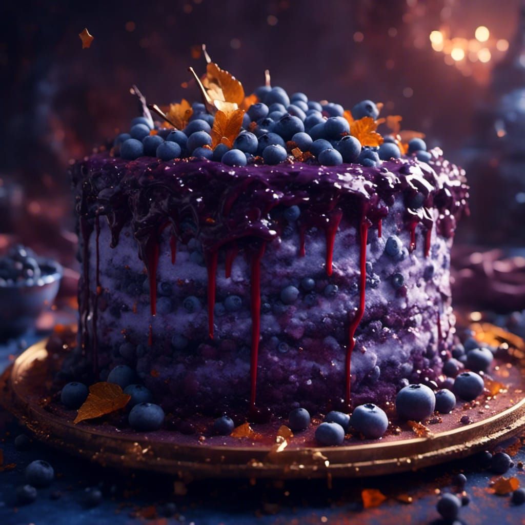 Detailed Blueberry Cake Fantasy Concept Art