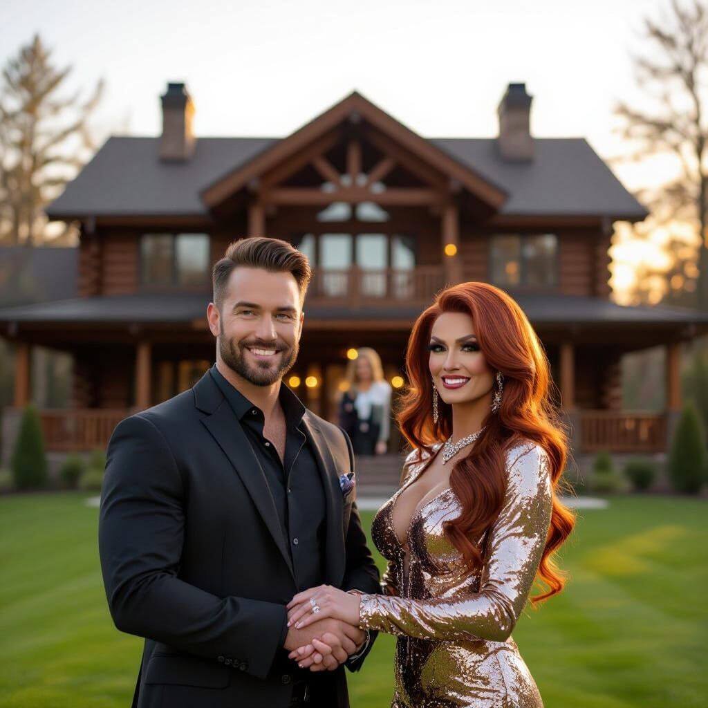 Man and Drag Queen at Majestic Log Home