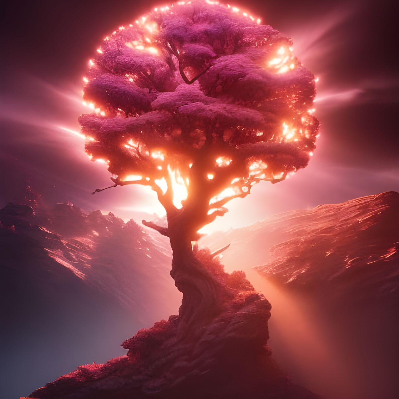 Magical Lava Tree in a Titianesque Style