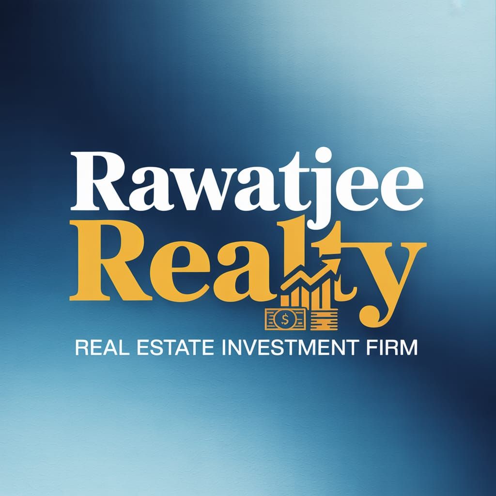 Rawatjee Realty Logo: Modern Typography & Financial Growth I...