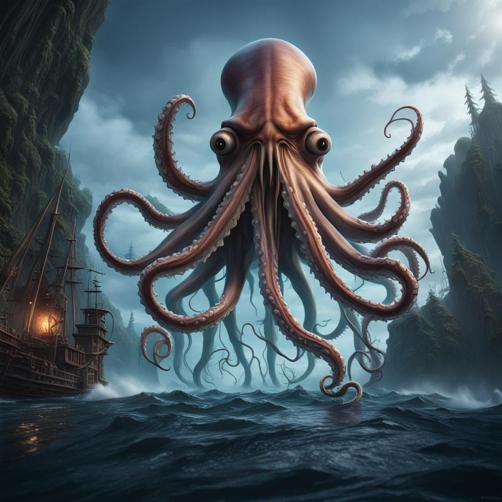 Giant Squid Fantasy Concept Art
