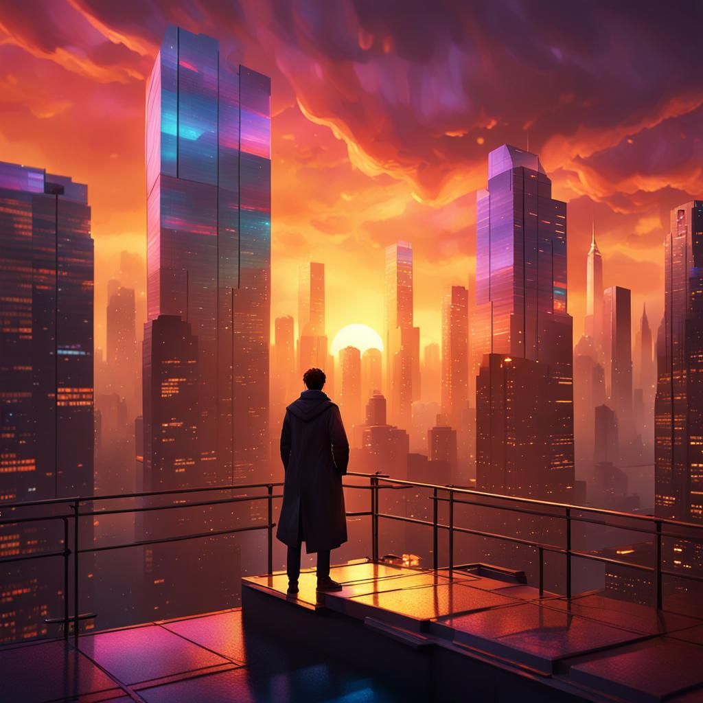 Vibrant City Sunset Concept Art in Unreal Engine