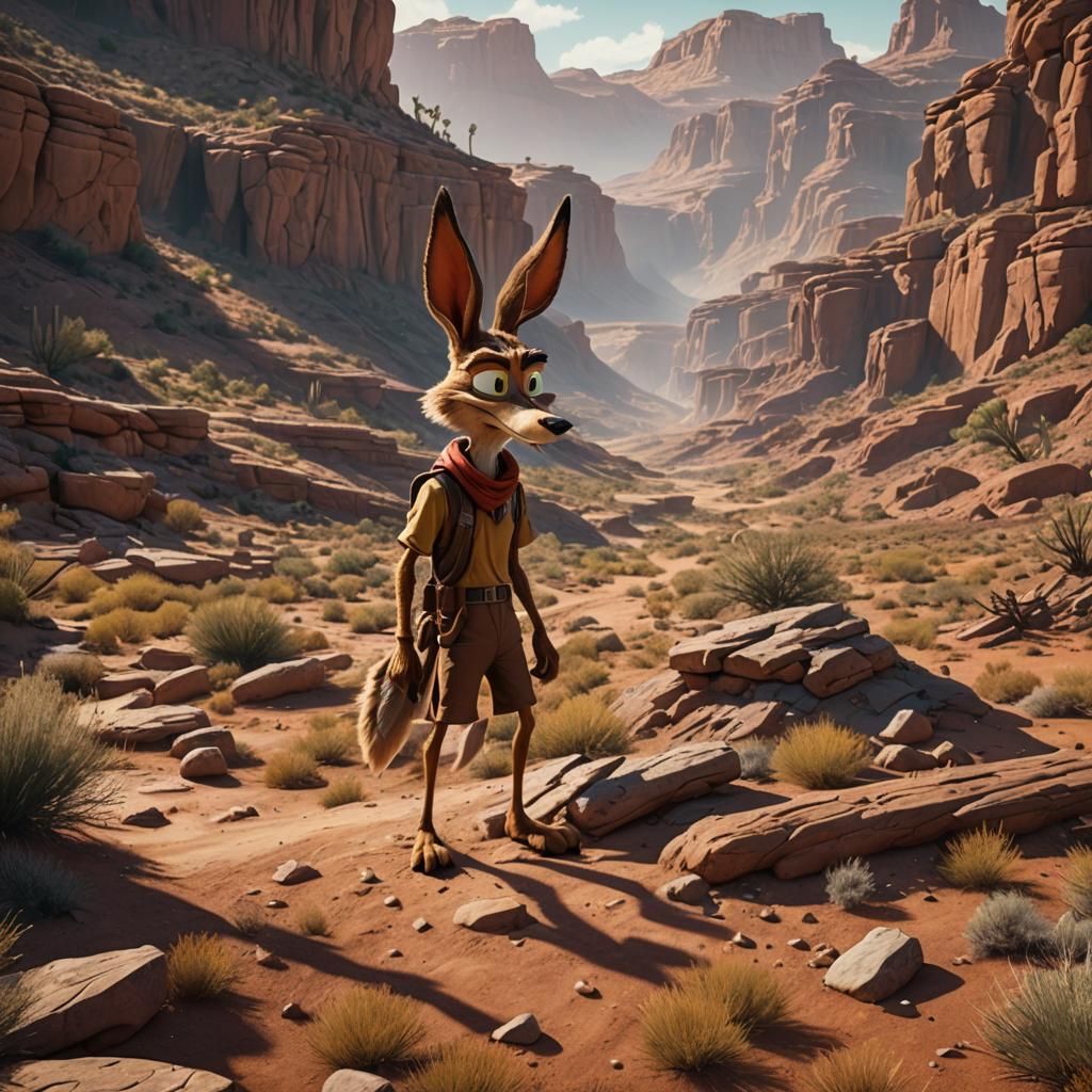Detailed Matte Painting of Wile E. Coyote