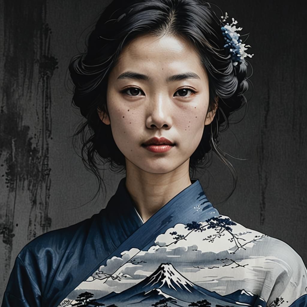 Minimalist Sumi-e Ink Landscape with Expressive Brushstrokes