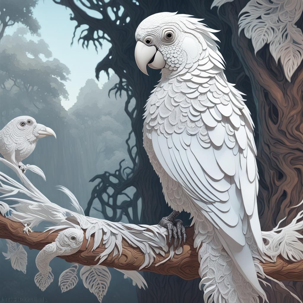 Lace white parrot