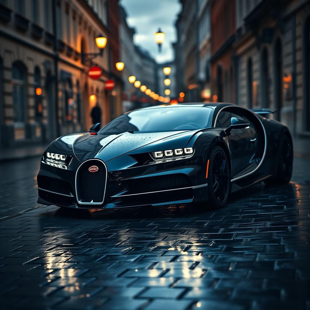 Bugatti Tourbillon Coupe at Dusk, in Abstract Photography St...