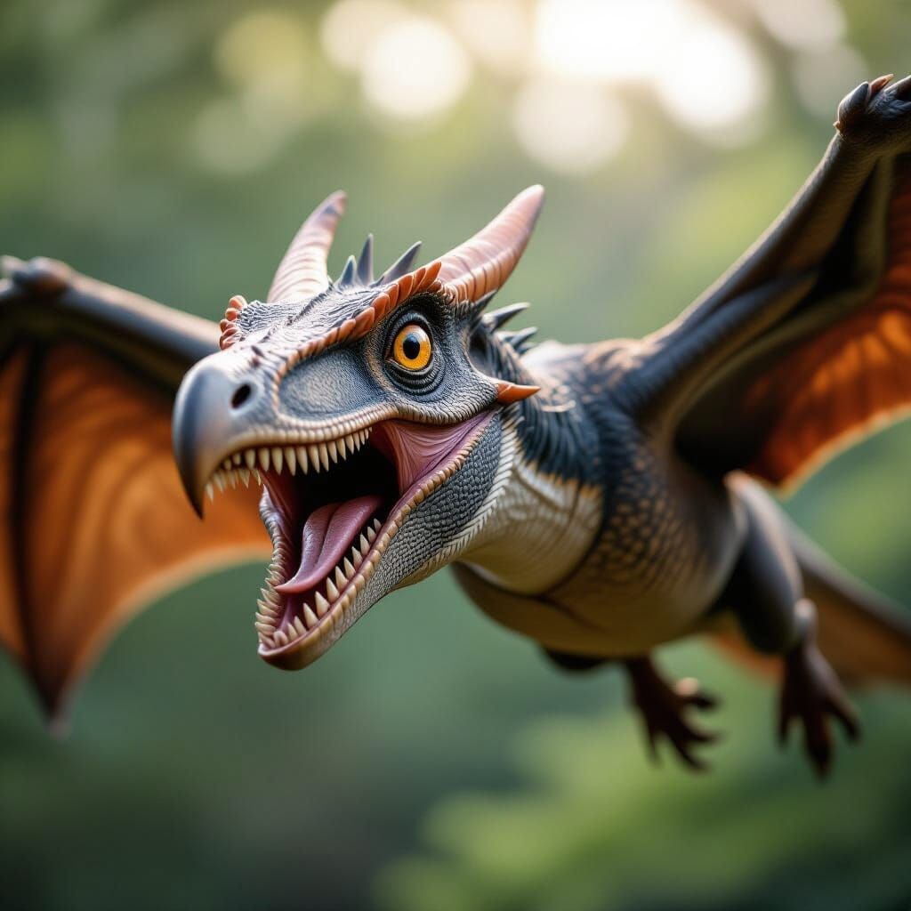 Fierce Pterodactyl Portrait in Natural Light