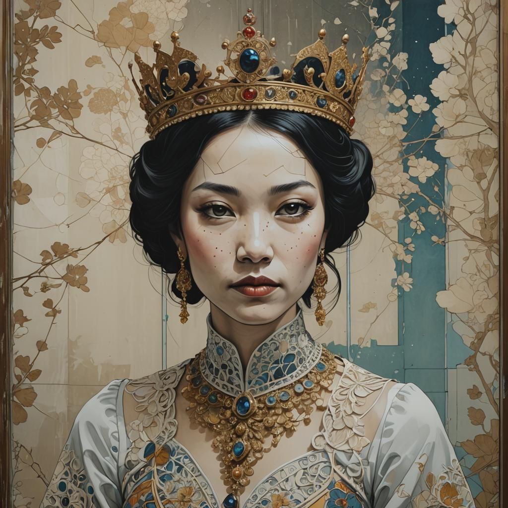 Regal Portrait with Window View: Renaissance Style