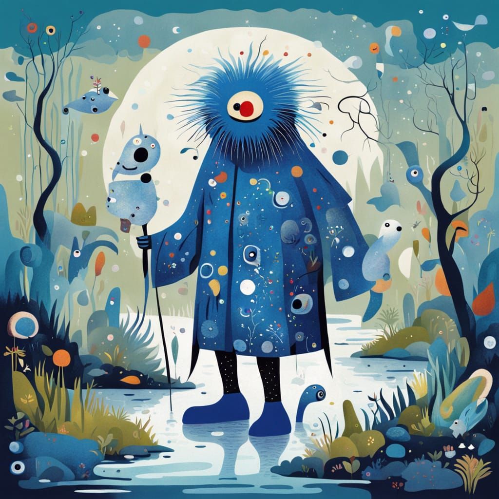 Friendly Hairy Monster in Enchanted Swamp