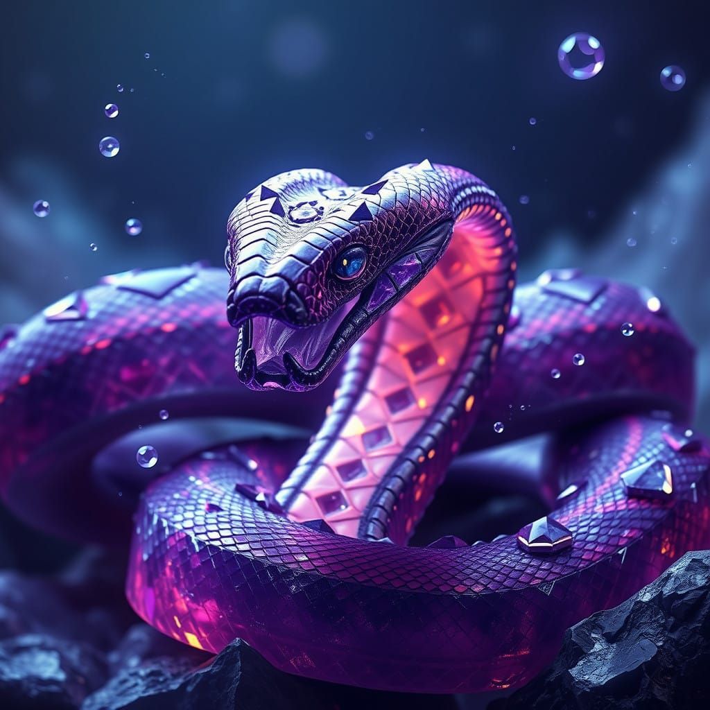 Vibrant Fantasy Cobra in 8k Detail