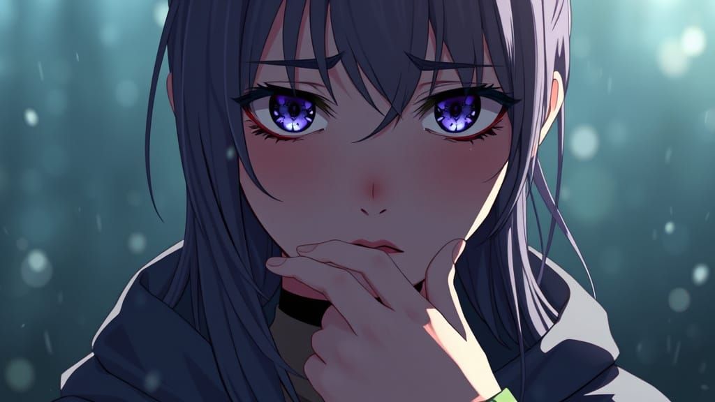 Sorrowful Anime-Inspired Girl Wipes Away Tears in Desperate ...