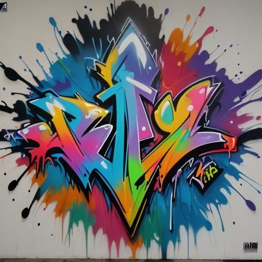 Colorful Graffiti Art in Splash Art Style