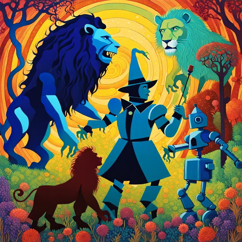 Wizard of Oz Psychedelic Fairytale Illustration