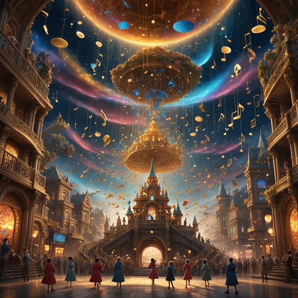 Music Notes Transform into Dancing People