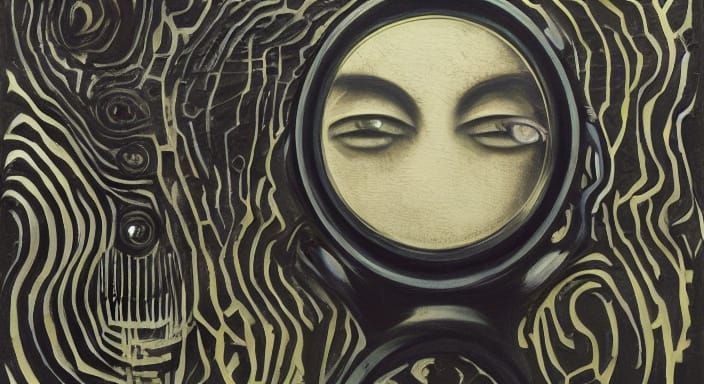 Surreal Observer of Dreamy World with Clock Eyes