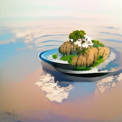 Lush Floating Island in the Sky