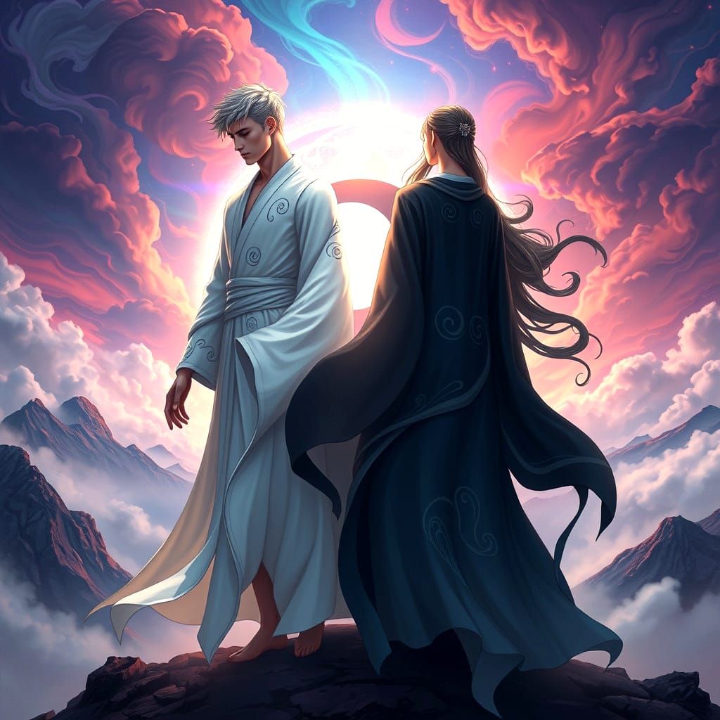 Yin and Yang as Humans: Fantasy Concept Art