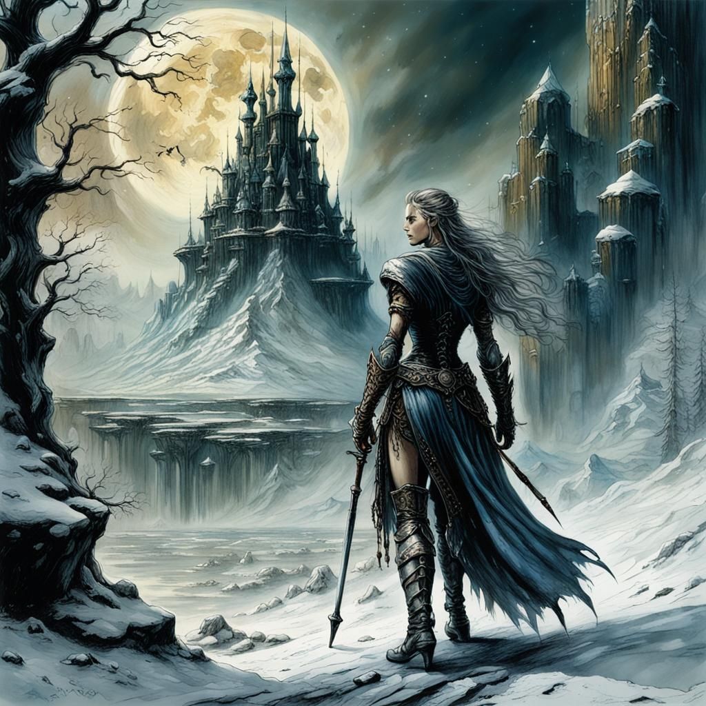 Winter's Arrival: Detailed Matte Painting in Deep Color