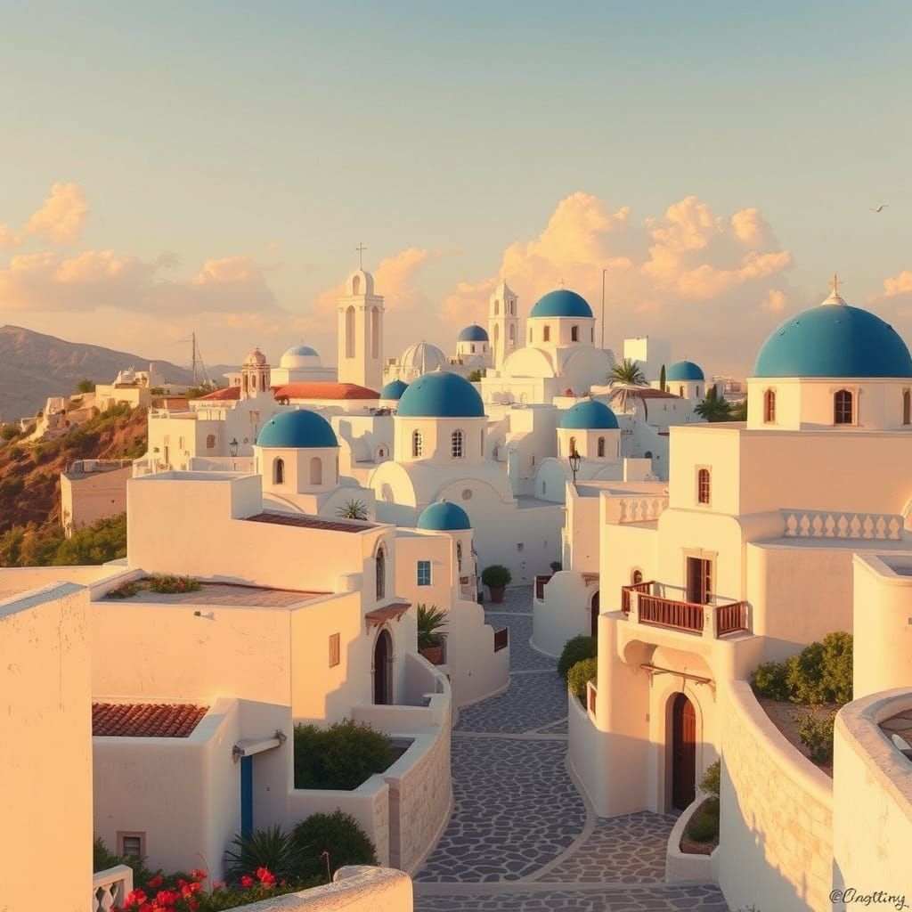 Greece in Dreamlike Concept Art Style