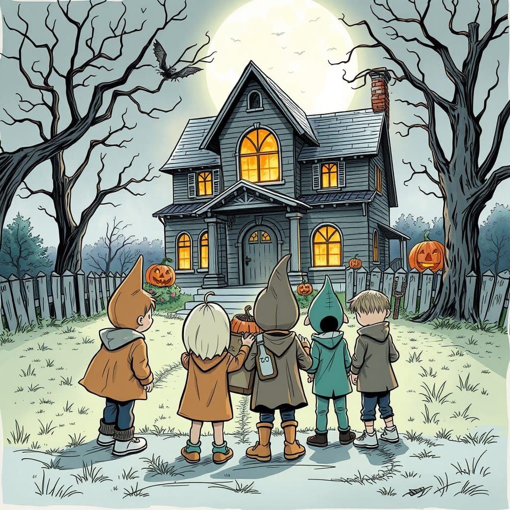 Children Fear Haunted House on Halloween Night