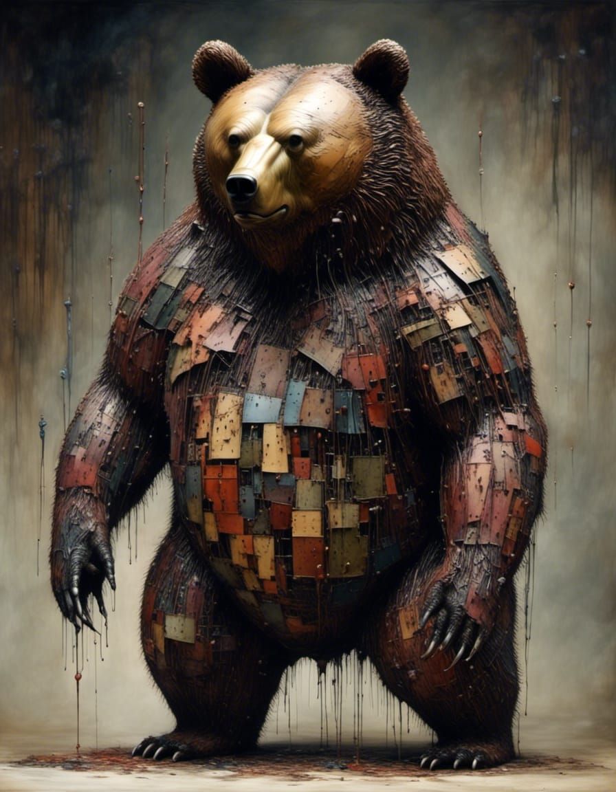 Playful Cartoon Bear Character Illustration