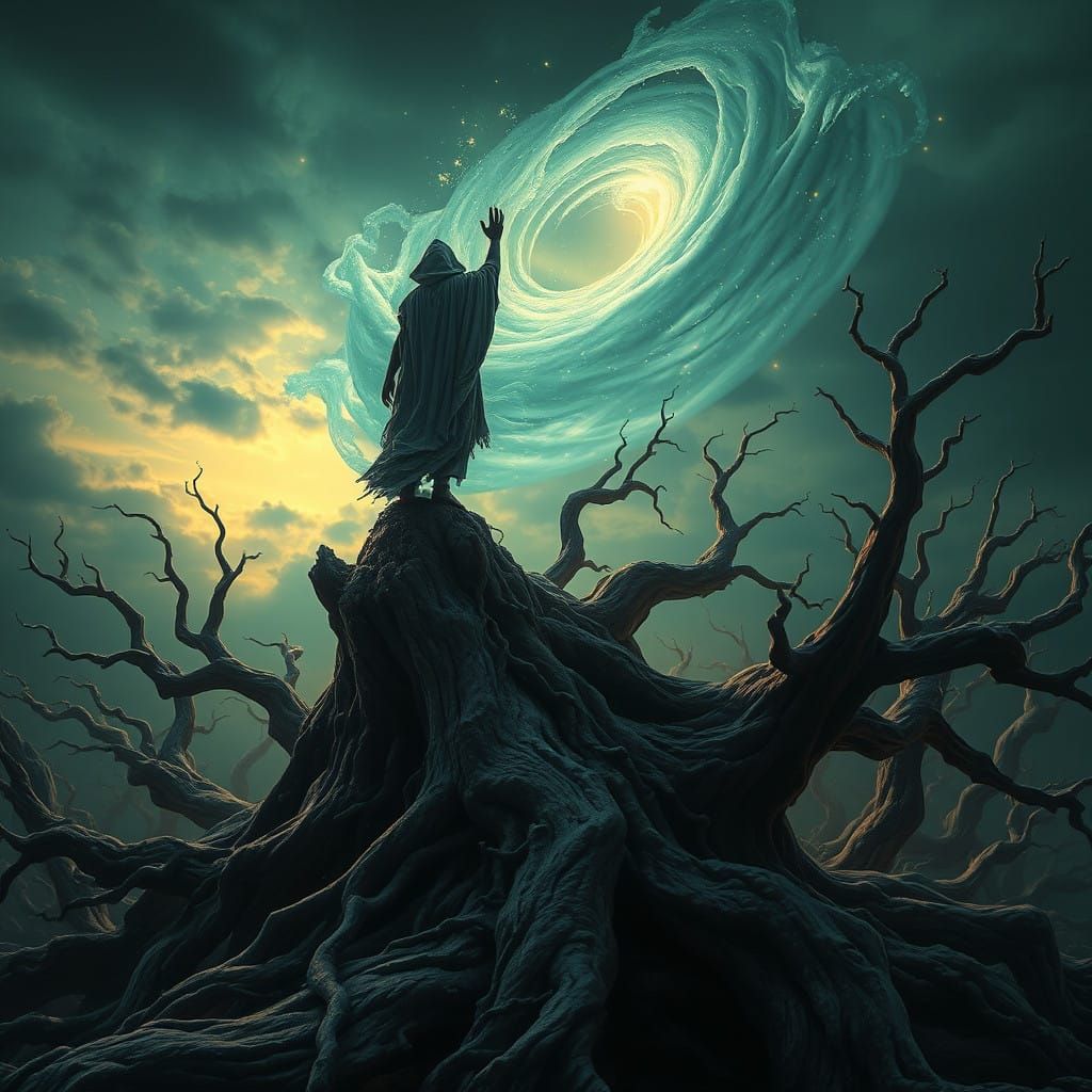 Ethereal Dreamer Defies Decay Amidst Whispers of the Cosmos