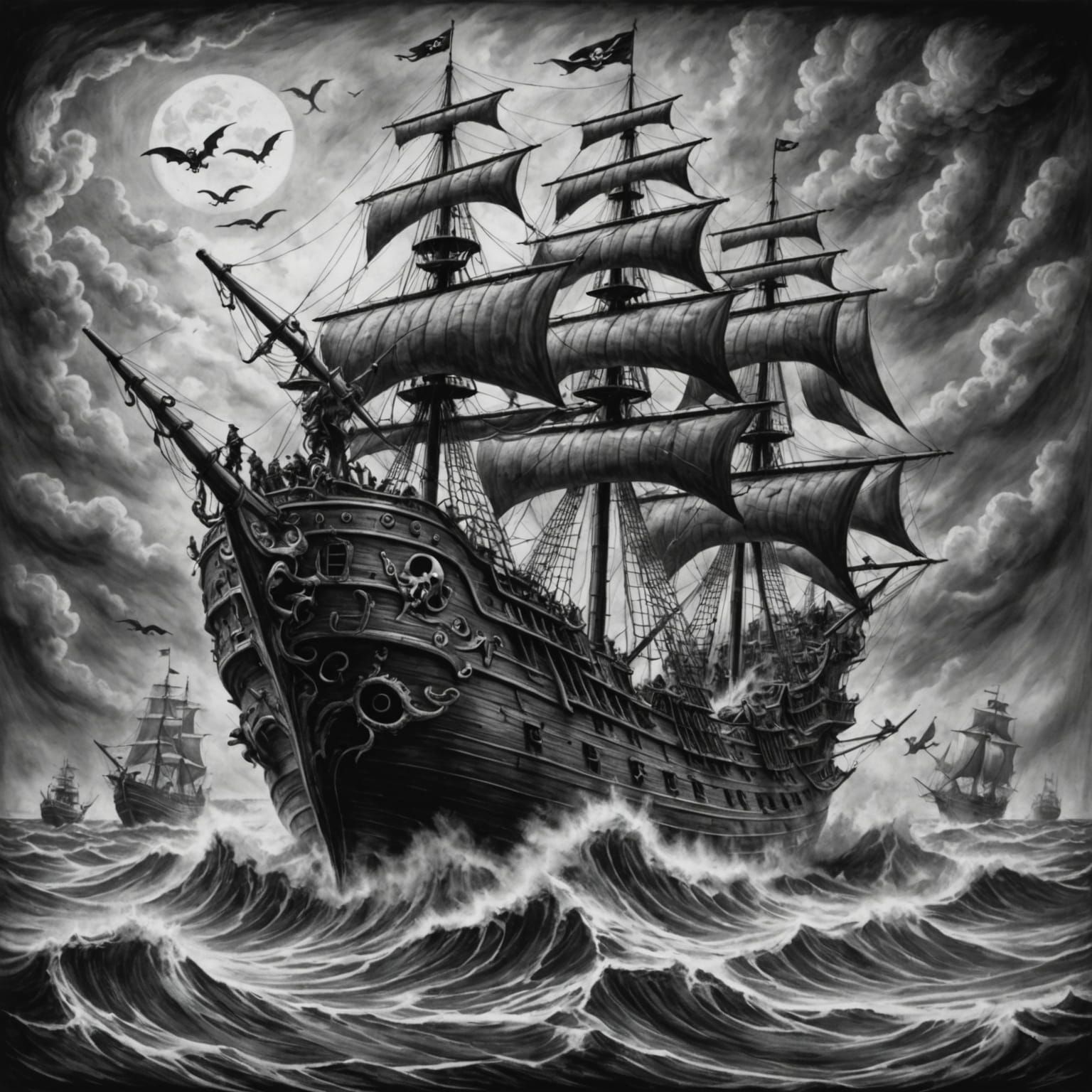 Pirate Ship in Perilous Depths