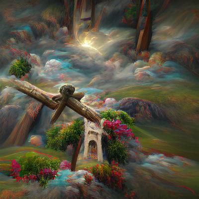 Jesus Christ Cross in Detailed 8K Painting