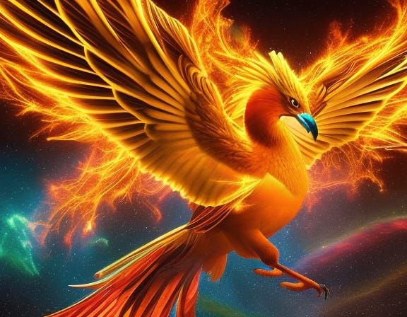Radiant Phoenix Rising: Mythical Bird of Legend
