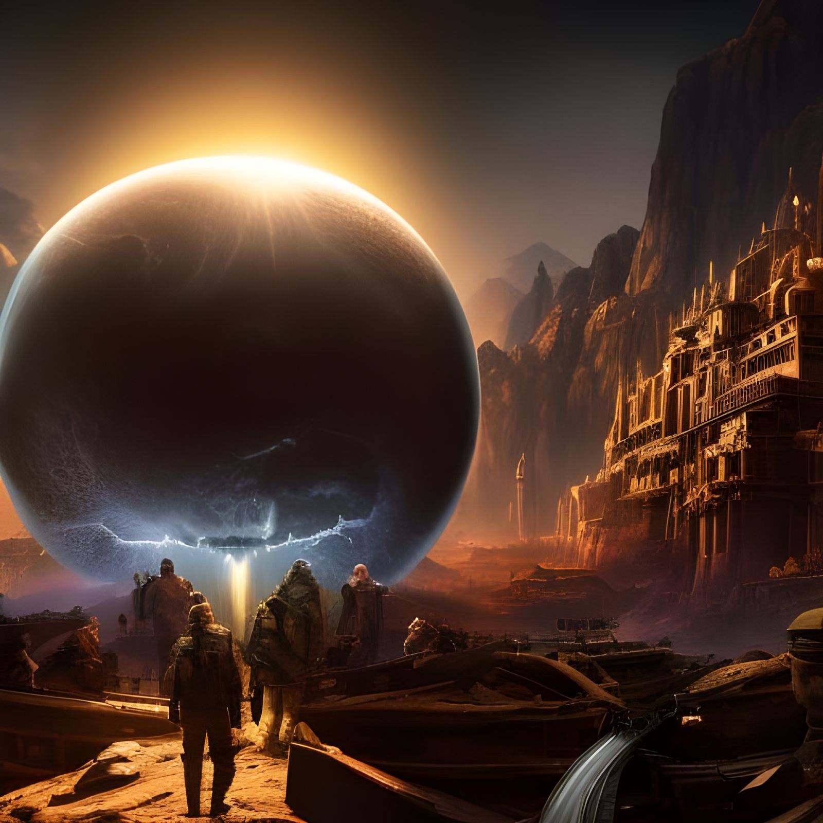 Android Hand Grasping Eyeball: Digital Matte Painting