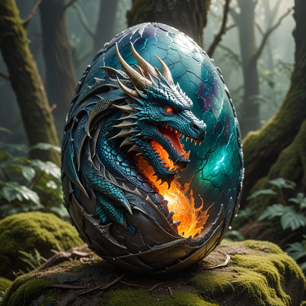 Enchanted Dragon Egg with Mystical Glow
