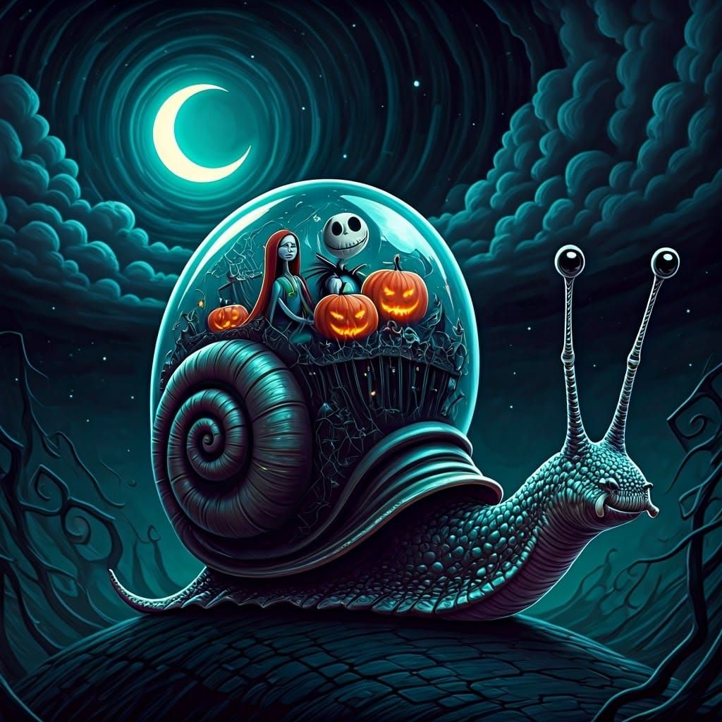 Eerie Snail Transports Halloweentown in Burton Style