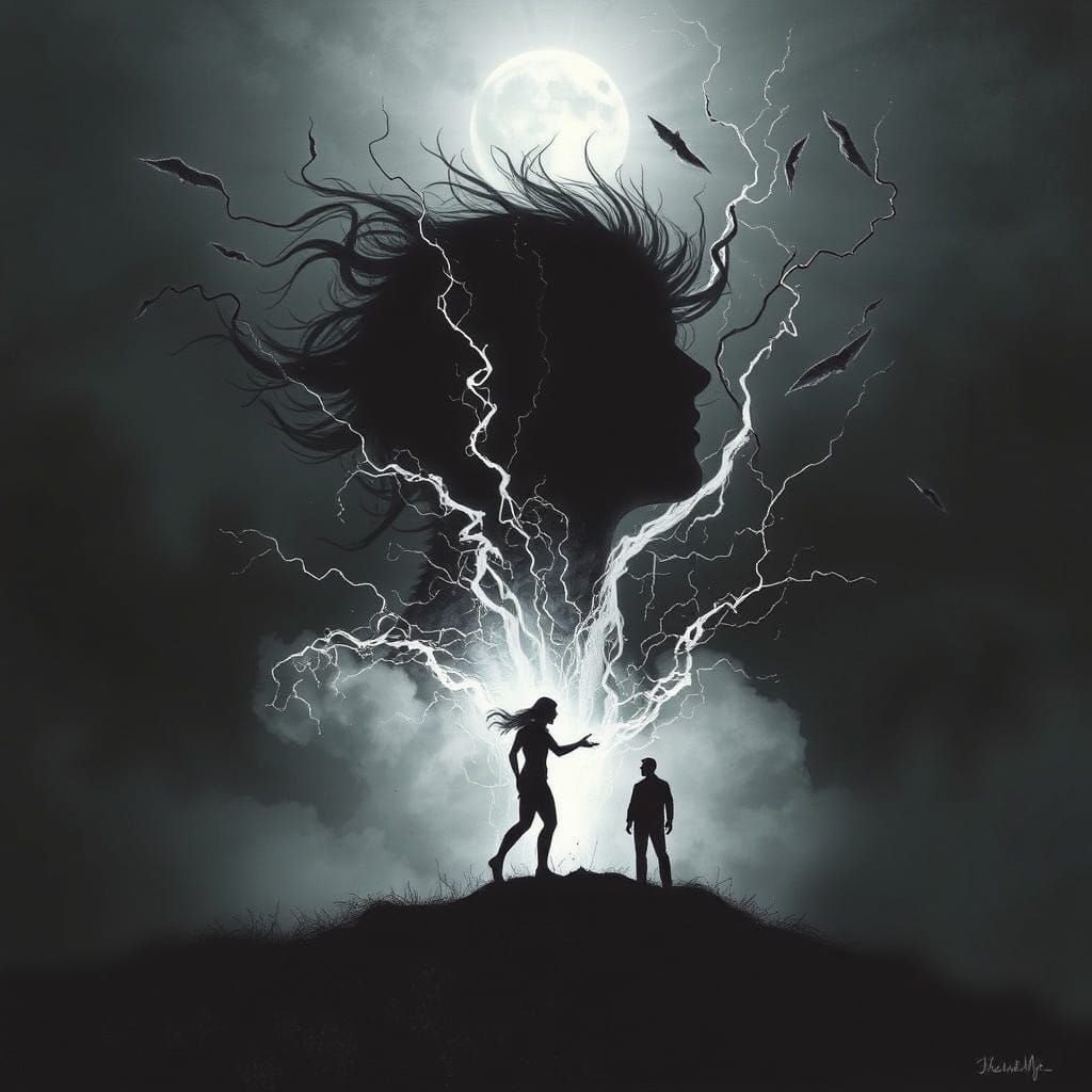 Surreal Silhouette in a Blaze of Light