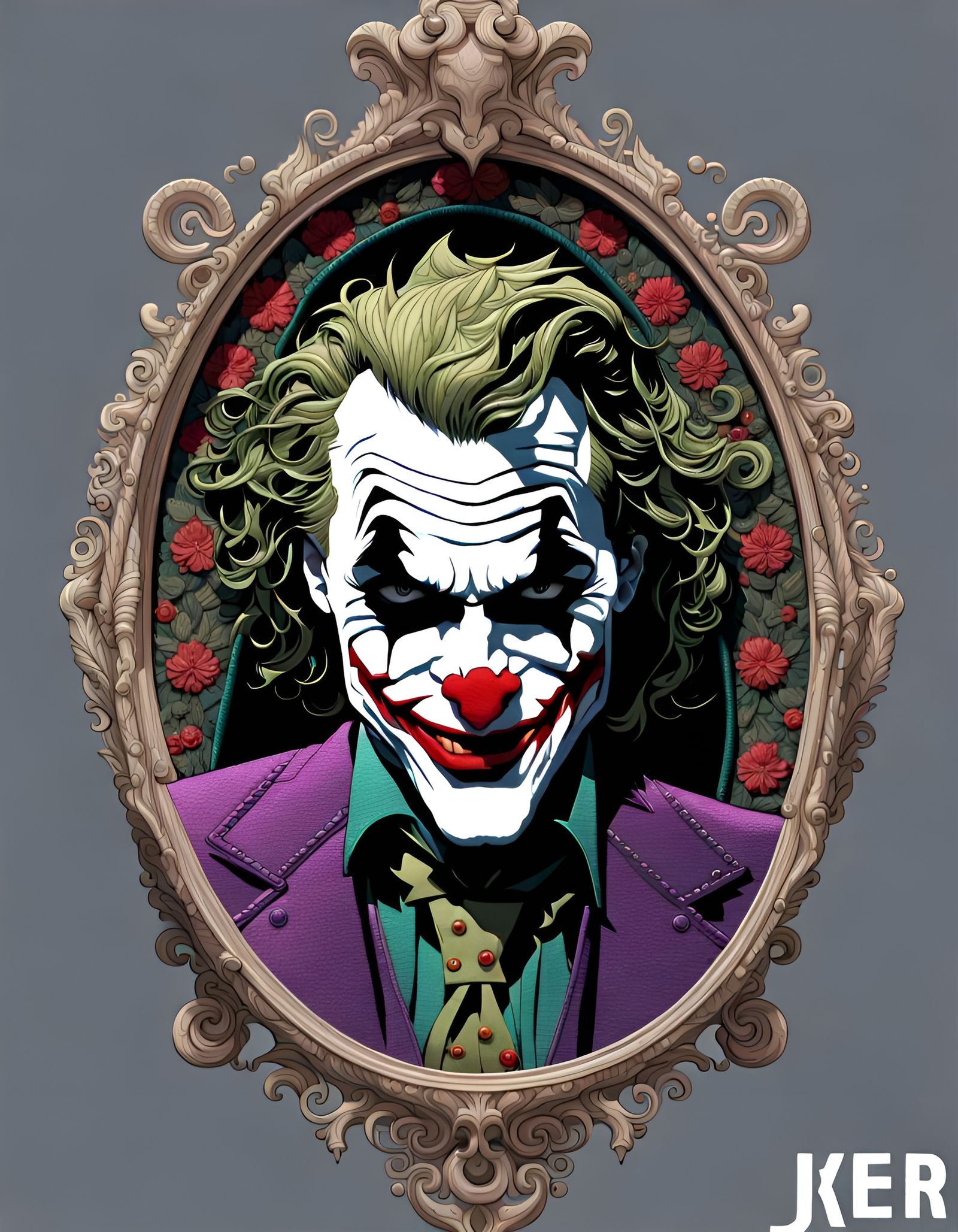 Detailed Embroidery of The Joker in 16k