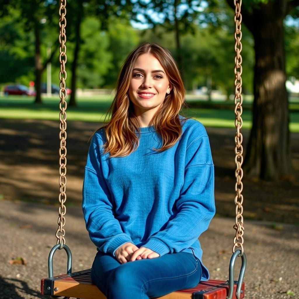 Ethereal Beauty on a Park Swing