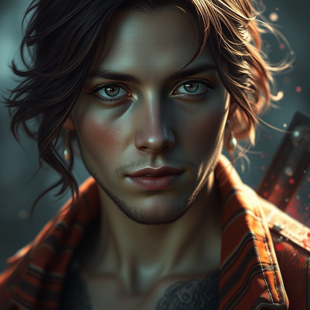 Interconnected Time Portrait in Art Nouveau Style