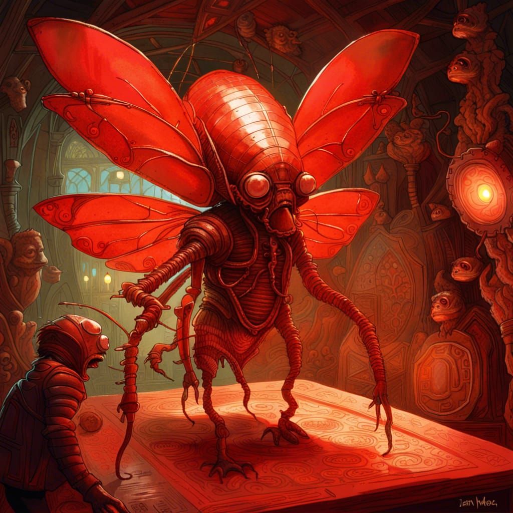 Creepy Insectoid Aliens in Horror Museum